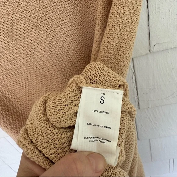 Seafolly Marina Knit Maxi Dress Coverup Tan size Small NWOT - Picture 10 of 11